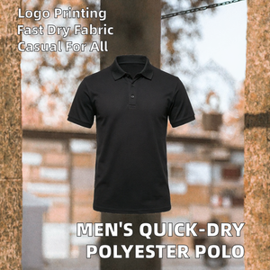 Chemise de golf pour homme en coton/bambou tricoté, anti-rides, respirante, à manches courtes, col boutonné, logo personnalisé positionné à l'avant, 180g - Product Image 4