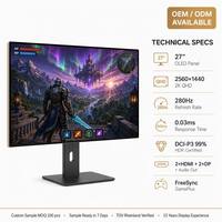 Moniteur de jeu OLED 27 pouces 2K 280Hz 0,03ms QHD 2560x1440 HDR DCI-P3 99% FreeSync Écran d'ordinateur PC OEM ODM