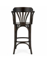 Tabouret de bar haut en bois de hêtre massif courbé avec accoudoirs