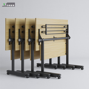 Mesa de entrenamiento plegable Huaqi 1612BY, escritorio móvil para oficina y conferencias con panel superior y borde de PVC para uso educativo. - Product Image 3