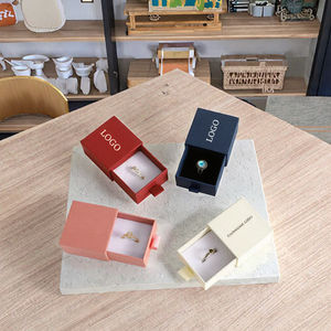 Custom Logo Square Cardboard Drawer for Jewelry Packaging Gift <strong>Boxes</strong>-Necklace Earring <strong>Ring</strong> <strong>Display</strong> <strong>Luxury</strong> Storage - Product Image 2