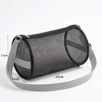 Sac de maquillage cylindrique en maille respirante pour commande en gros, organiseur de cosmétiques visible avec fermeture éclair, pochette de toilette pour voyage, plage, gym