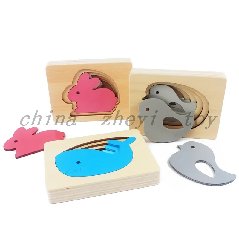 Прямая продажа с фабрики, детские игрушки, деревянные головоломки с животными, игрушки, игры на заказ, Монтессори для мальчиков и девочек, развивающие дешевые игрушки из Китая