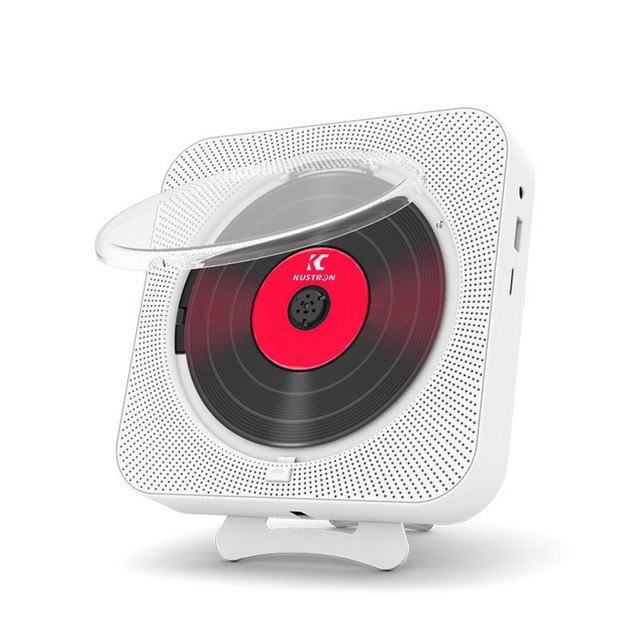 Wall-Mounted CD Player with Rechargeable Battery Speaker Display RCA Interface 10-20W Output-Retro Portable Music Player