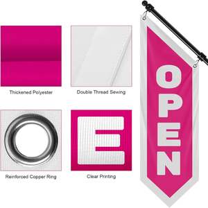 Bandera Abierta Vintage de Doble Cara, de Tres Capas, para Exteriores, Letrero Comercial para Publicidad en Tiendas, Solo Bandera, Sin Mástil Incluido - Product Image 4