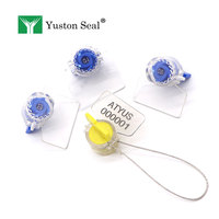 Sceau de compteur anti-effraction en plastique à verrouillage par torsion, corps transparent avec fil pour la protection des compteurs d'électricité, d'eau et de gaz