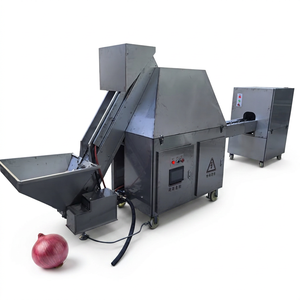 Attrezzatura Commerciale a Due Tracce per Pelatura Continua e Taglio delle Radici delle Cipolle per Lavorazione di Verdure - Product Image 1