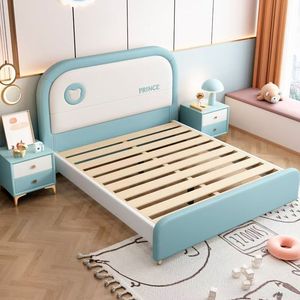 <span class=keywords><strong>Lit</strong></span> d'enfant rembourré rose et bleu <span class=keywords><strong>ciel</strong></span>, mobilier enfantin design populaire avec rangement - Product Image 5