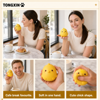 Jouet Squishy Poulet en Pâte Argileuse TONGXIN, Jouet Anti-Stress Mochi Squishy pour Bureau