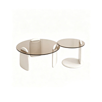 Table basse en verre trempé, mobilier de salon, nouveau style nordique, marron clair, luxe italien, minimaliste, durable, en promotion