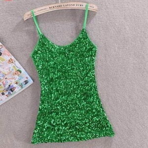 Slim & Skinny Fashion <b>Sequins</b> <b>Top</b> Women Halter Shirt <b>Top</b> Women's T Shirt Fashion - Product Image 3