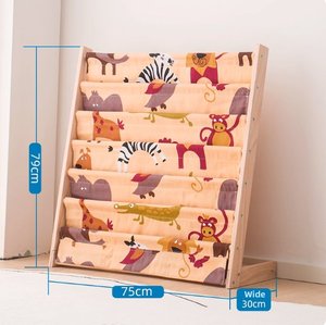 Estantería de Madera para Niños, Librería de Lona de 6 Niveles, Estante de Almacenamiento y Exhibición de Libros para el Hogar, Dormitorio, Sala de Estar, Escuela - Product Image 5