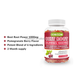 Yetişkinler için organik Beetroot Gummies şekersiz kapsül üzüm çekirdeği erkekler kadınlar için karabiber C vitamini nitrik oksit güçlendiriciler - Product Image 3