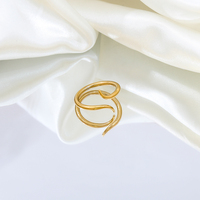 Bagues Serpent Abstraites Plaqué Or 18K Haut de Gamme Joolim pour Femme, Anti-ternissement
