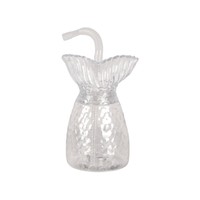Gobelet de fête en plastique en forme de queue de poisson 550 ml avec paille réutilisable, impression personnalisée, logo personnalisé, vente en gros
