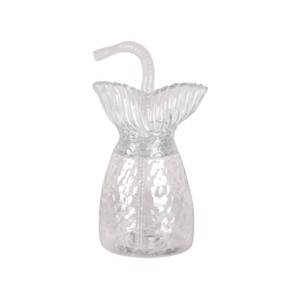 Plastic Fish Tail Shape Fish Bowl Party <b>Cup</b> 550ml <b>With</b> <b>Straw</b> Reusable Custom Printed Custom Logo Wholesale - Product Image 4