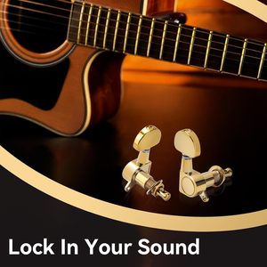 6 PCS Mécaniques de Guitare à Verrouillage 3L3R avec Vis de Fixation pour Guitares Acoustiques et Électriques - Product Image 3