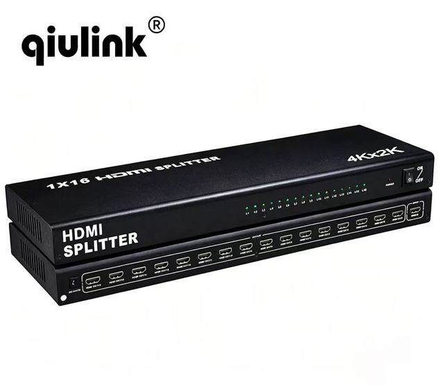 4K HD Splitter 1 in 16 Out High Speed Video Distribution Box for TV Monitor Projector and Display Systems