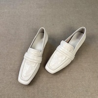 Mocassini da Donna con Punta Quadrata in Vera Pelle, Scarpe Basse Semplici e Versatili per il Lavoro, Nuovo Stile Estate 2026