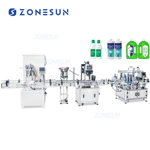 ZONESUN ZS-FAL180F6 4 têtes de blanchiment métal nettoyant PP corrosif liquide bouteille Anti-corrosion remplissage bouchage étiqueteuse - Product Image 1