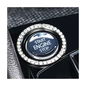 Bling Decoratieve Accessoires Knop Startknop Diamanten Ring Auto Start Decoratieve Ring