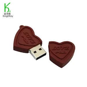 Custom personalized PVC individual 2D 3D heart-shaped Chocolate shape USB flash drive for promotional gift