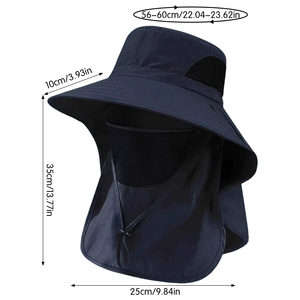 Chapeaux de soleil <span class=keywords><strong>d</strong></span>'été anti-UV pour hommes et femmes, idéaux pour la chasse, la pêche, la randonnée, le <span class=keywords><strong>camping</strong></span> – Casquette de pêcheur avec visière et protection du cou - Product Image 2