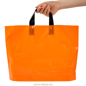 Brand Showcase Soft Loop Handle Plastic Tote Bag LDPE Custom Logo Retail Gift Bag for Clothes Shoe Fashion Merchandise Packaging
