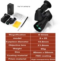Telescopio Monocular de Alta Definición 8x20, Mini Telescopio Deportivo Portátil para Senderismo, Observación de Aves, Caza y Actividades al Aire Libre