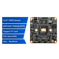 38*38mm 1080p Papan PCB Kamera Keamanan CCTV HD 2MP Modul PCB Kamera IP CMOS Dengan Slot Kartu SD