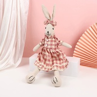 Poupée lapin en coton et lin Lapin de Pâques Jouet en peluche pour enfants et cadeaux