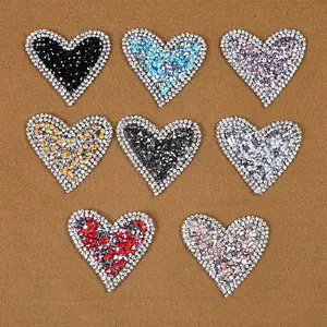 Custom Hot sale resin iron on rhinestone applique diamond patches For shoes clothing decoration