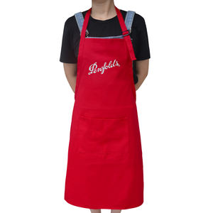 Custom Logo Red Apron Good Quality Colorful Cotton Kitchen Apron for <strong>Adults</strong> Sleeveless BBQ Chef <strong>Bib</strong> for Cleaning Use Apron - Product Image 2