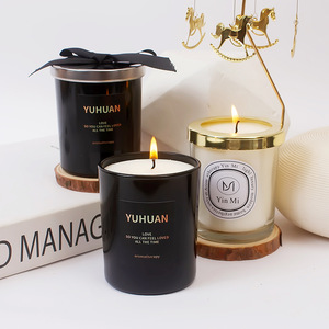 Vela Aromática Yuhuan en Cilindro de Vidrio Negro, Decoración para el Hogar, Ayuda para Dormir - Product Image 3