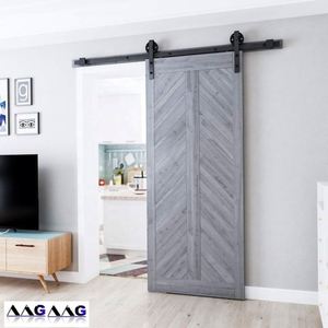 WEKIS Kit de Herrajes Modernos de Acero al Carbono para Puertas Correderas de Gran Tamaño con Ruedas, Sistema de Rieles Fácil de Instalar para Puertas de Granero - Product Image 5