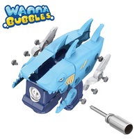 Wanna Bubbles, Pistola de Burbujas 2 en 1, de Plástico Desmontable, con Diseño de Dinosaurio de Dibujos Animados, Juguete