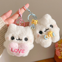 Porte-clés en peluche chat blanc mignon, pendentif de sac chaton moelleux multi-styles, porte-clés poupée en peluche pour décoration de sac à main, cadeau