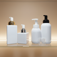 Récipient cosmétique de forme carrée bouteilles en plastique colorées de mousse de savon liquide de lavage de main bouteille de lotion pour le corps avec la pompe pour le shampooing