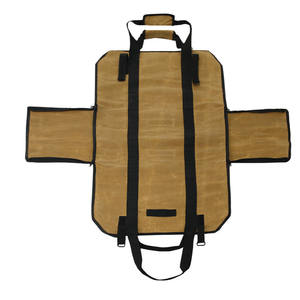 Sac de transport pour bois de chauffage ciré, sac de transport pour bûches, sac de transport pour bois de chauffage extérieur, grand sac de transport pour bois avec poignées - Product Image 2