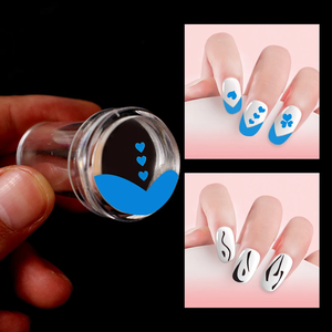 Tampon à ongles couleur bonbon impression en silicone vernis à ongles estampage pointe française modèle <span class=keywords><strong>de</strong></span> tampon à ongles avec grattoir <span class=keywords><strong>manucure</strong></span> pochoir outils - Product Image 4