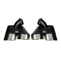 Accessoires de voiture Tuyau d'échappement en acier inoxydable Gorge de queue Noir Double Embout de silencieux Accessoire extérieur de voiture en acier inoxydable