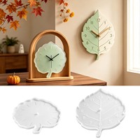 Moule en silicone INTODIY pour horloge à feuilles de bois, moule créatif pour horloge numérique à suspendre, moule pour pendentif d'horloge