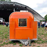Cuisine mobile entièrement équipée en fibre de verre pour barbecue, chariot de restauration, remorque alimentaire pour restauration rapide, crème glacée