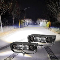 Phare LED à 4 lentilles avec ligne de coupure, faisceau haut/bas, couverture large et concentrée, étanche, pour conduite tout-terrain