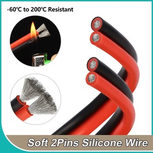 สายเคเบิลทองแดง PVC แบบยืดหยุ่น 2 ขา ขนาด 30/28/26/26/24-8AWG IP67 อะแดปเตอร์เชื่อมต่ออุปกรณ์อิเล็กทรอนิกส์ยานยนต์ ไฟ LED สีดำแดง ทนความร้อนสูง 12V - Product Image 1