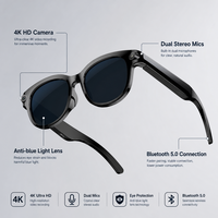 Lunettes intelligentes M89 AI avec caméra 800W, enregistrement photo et vidéo, assistant vocal, traduction linguistique, lecture de musique, appels, bouton tactile