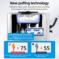 Machine à crème glacée commerciale Gongly 110V, 3 saveurs, machine à glace molle, nettoyage automatique, acier inoxydable, sirop de crème glacée à forte teneur en fruits