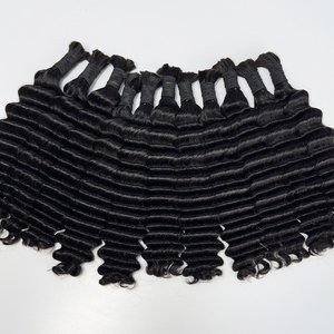 Cabello Humano Ondulado Profundo a Granel para Trenzas, Sin Trama, Negro Natural, Suave y Elástico para Trenzas Boho, para Vendedores - Product Image 2