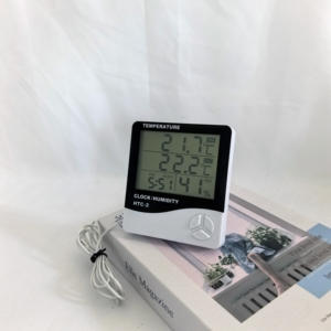 นาฬิกาดิจิตอล LCD HTC2 พร้อมโลโก้สั่งทำพิเศษ เครื่องวัดอุณหภูมิและความชื้นแบบติดผนัง สำหรับใช้ภายใน/ภายนอกอาคาร พร้อมฟังก์ชั่นนาฬิกาอิเล็กทรอนิกส์ - Product Image 4
