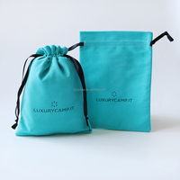 Pochettes à bijoux en velours côtelé doux de couleur personnalisée avec cordon de serrage, petits sacs à masques pour cadeaux